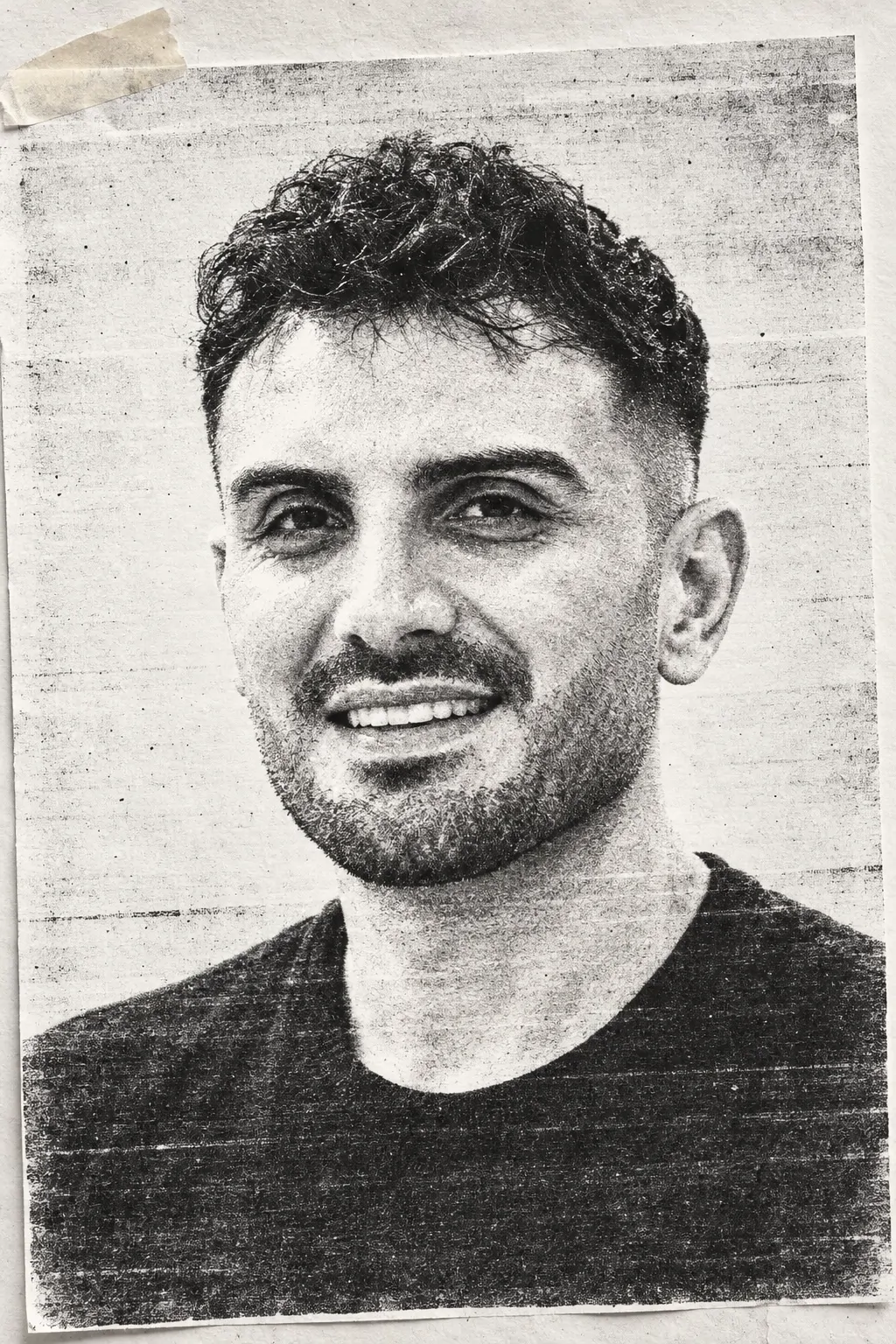 Seçkin Taşan, portrait in Brutalism style