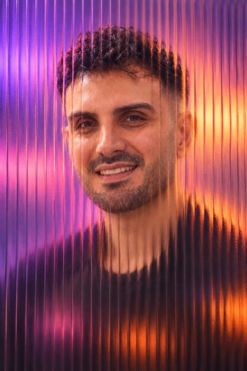 Seçkin Taşan, portrait in Glassmorphism style