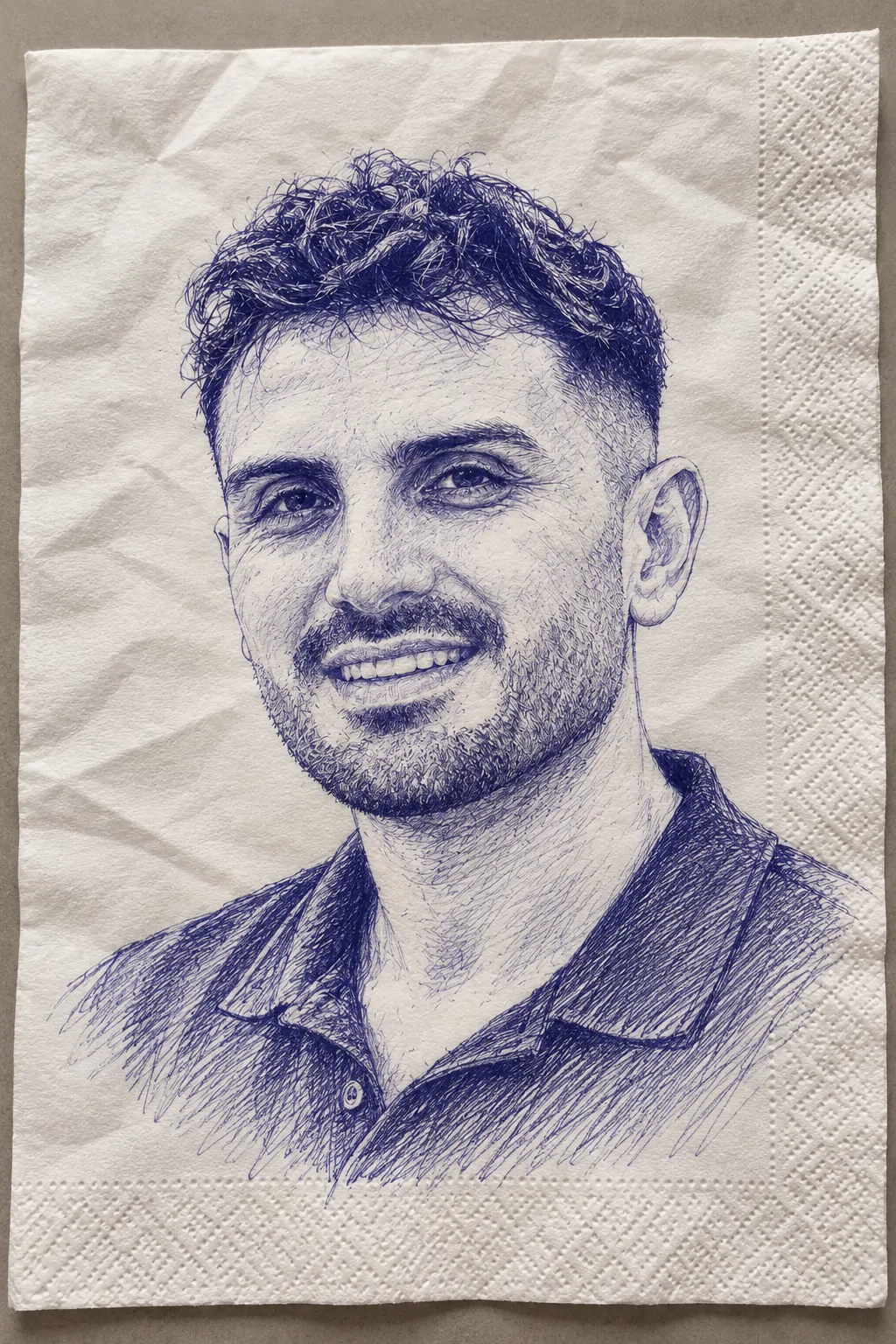Seçkin Taşan, portrait in Hand-drawn style