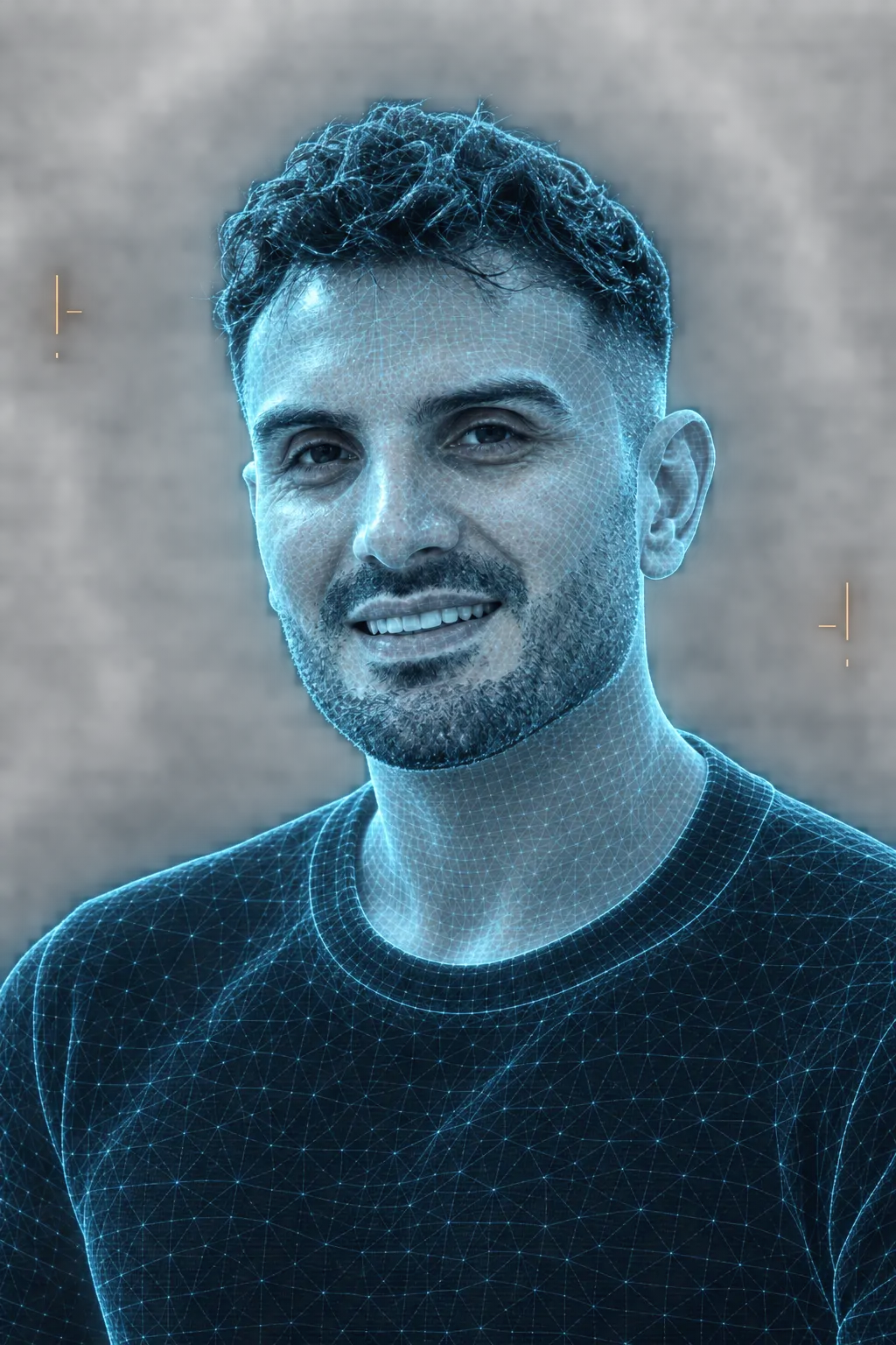 Seçkin Taşan, portrait in Sci-fi HUD style